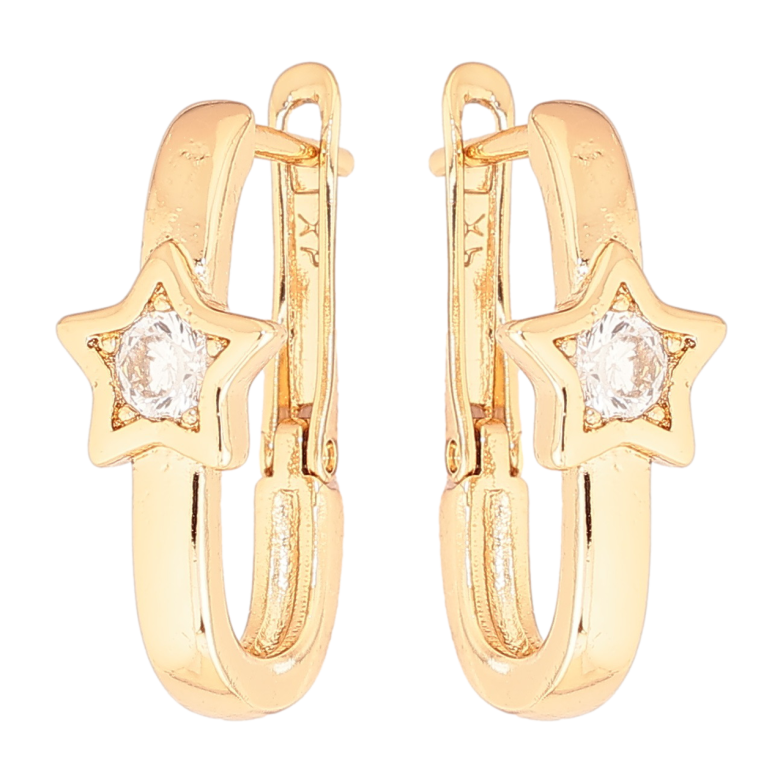 Сережки Xuping Позолота 18K англійський замок Зірки фото №1