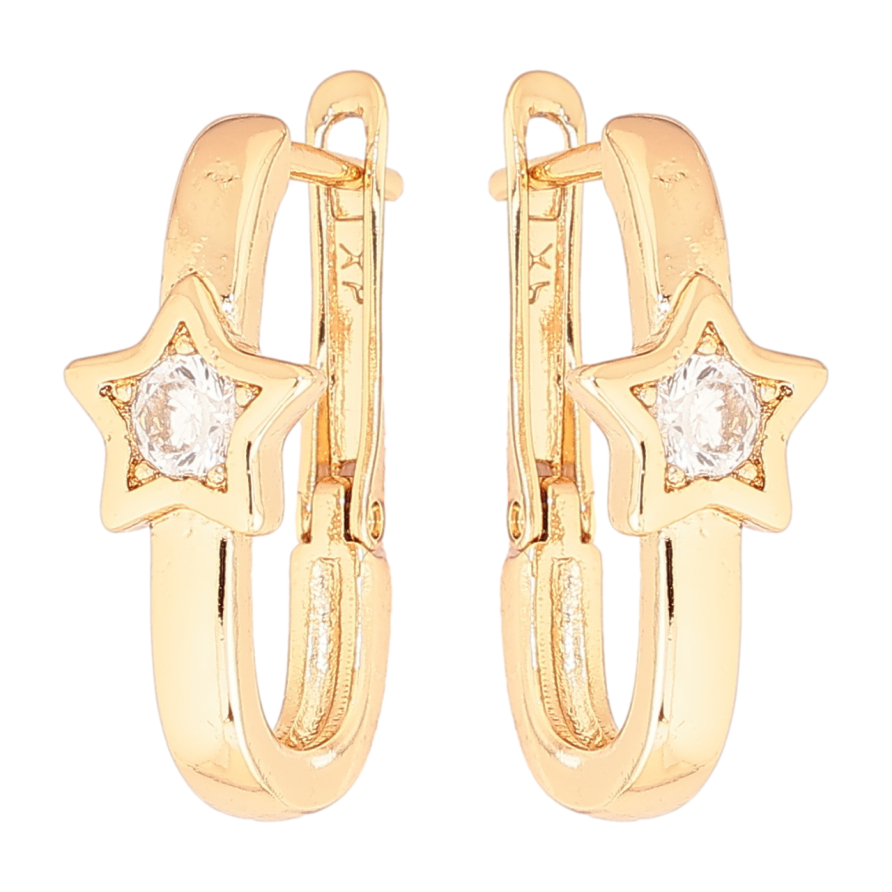 Сережки Xuping Позолота 18K англійський замок Зірки фото №1