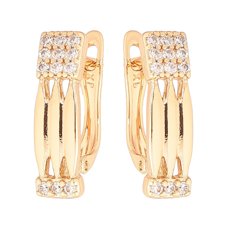 Серьги Xuping Позолота 18K английский замок Узор с кристаллами фото №16