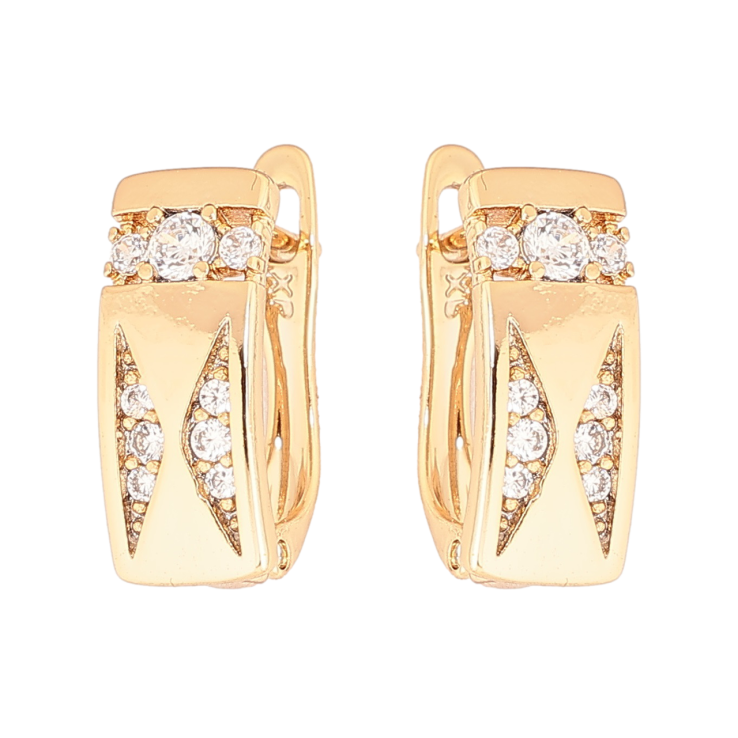 Серьги Xuping Позолота 18K английский замок Узор с кристаллами фото №18