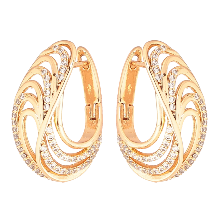 Серьги Xuping Позолота 18K английский замок Декоративный узор с кристаллами фото №21