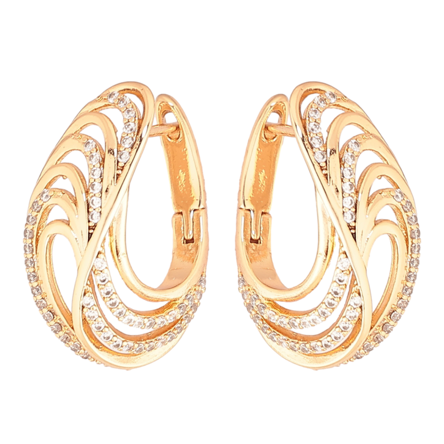 Серьги Xuping Позолота 18K английский замок Декоративный узор с кристаллами фото №1