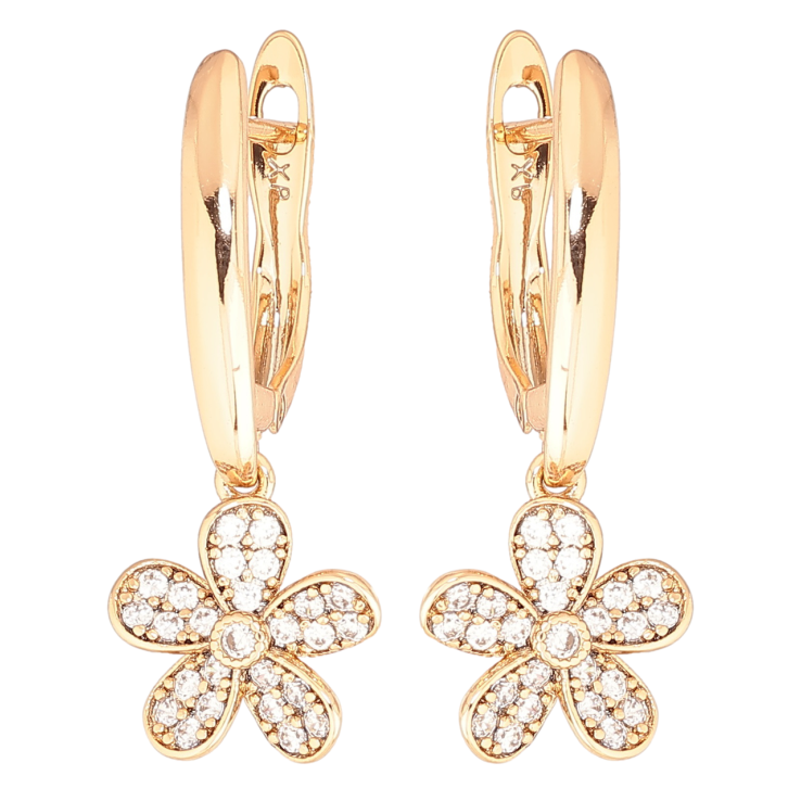 Серьги Xuping Позолота 18K английский замок Цветочки фото №16