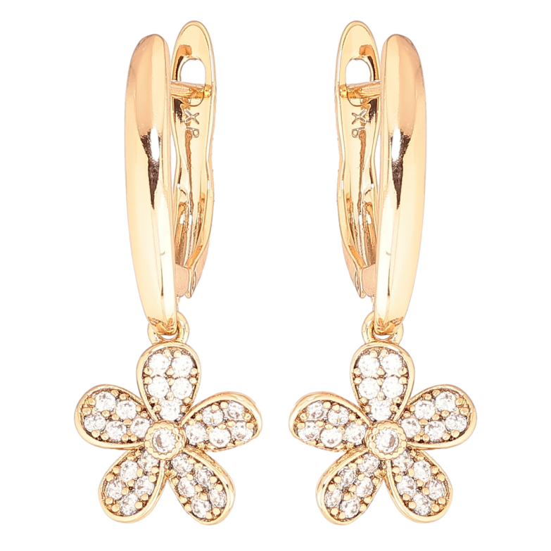 Сережки Xuping Позолота 18K англійський замок Квіточки фото №2