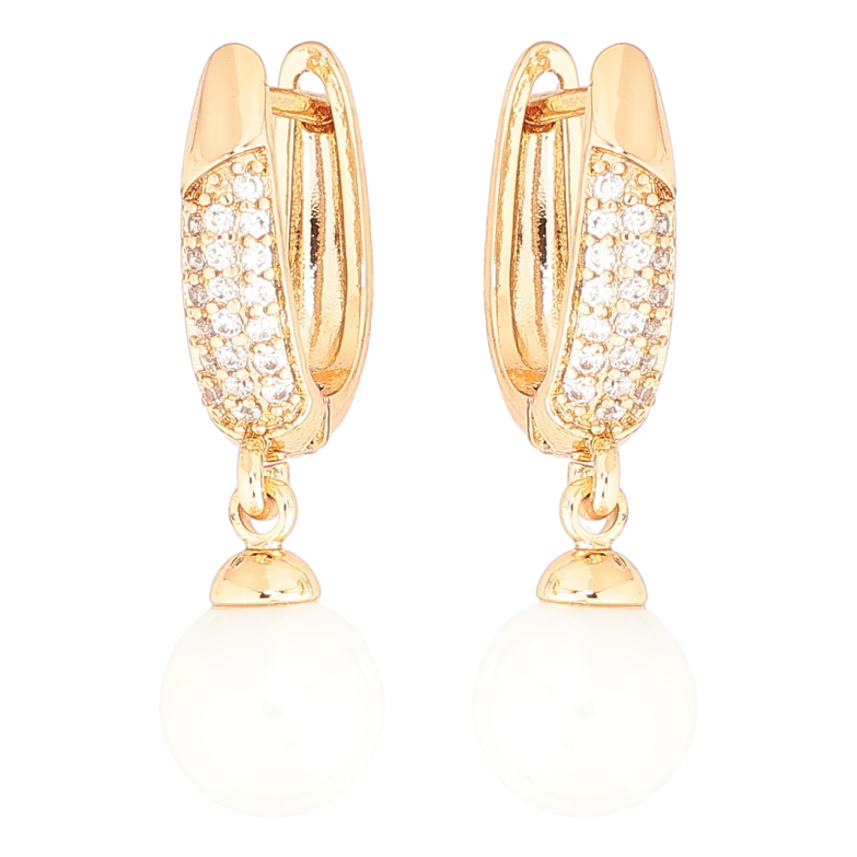 Серьги Xuping Позолота 18K английский замок Жемчужные подвески фото №1