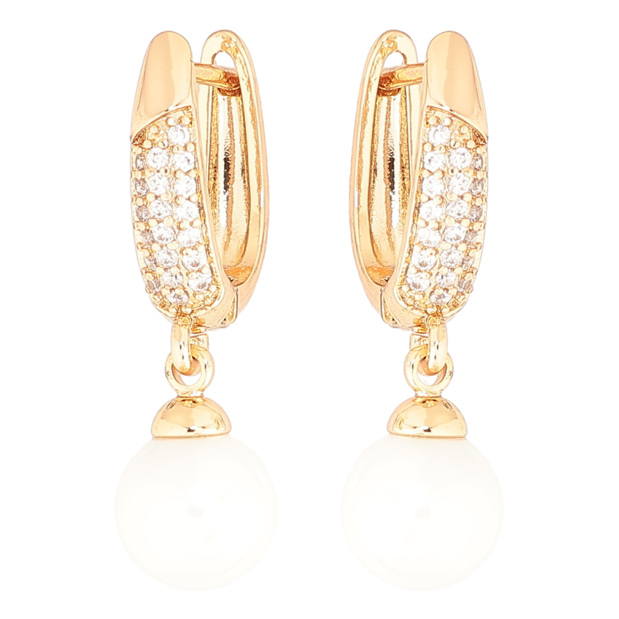 Сережки Xuping Позолота 18K англійський замок Перлинні підвіски фото №1