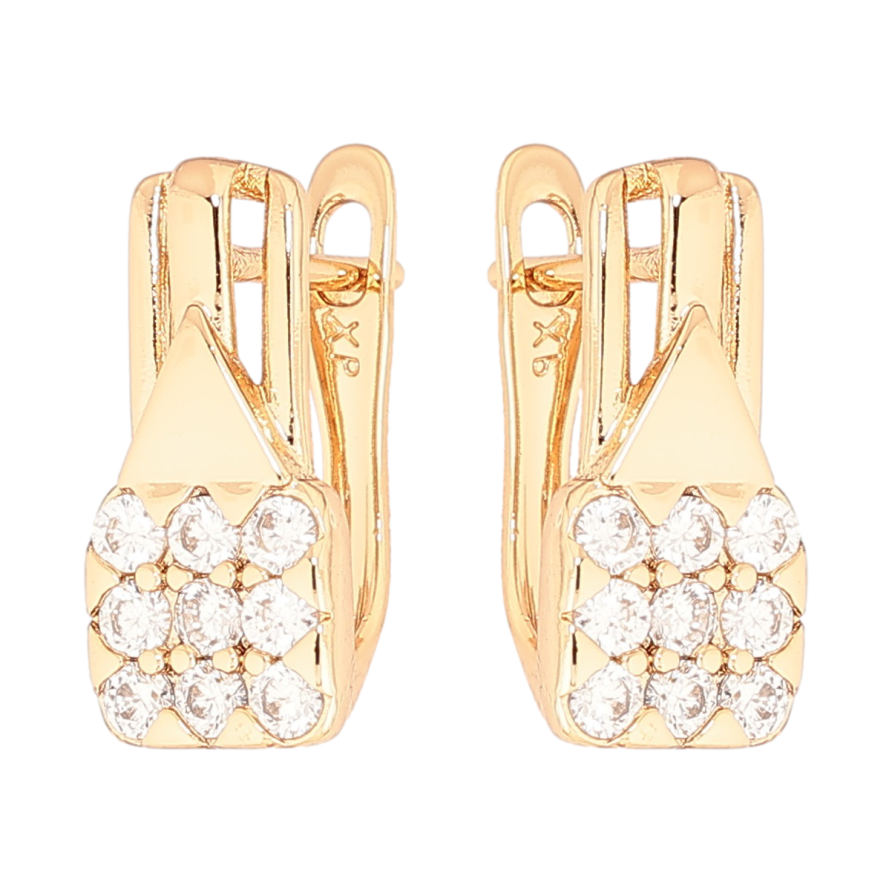 Серьги Xuping Позолота 18K английский замок Инкрустация кристаллами фото №1