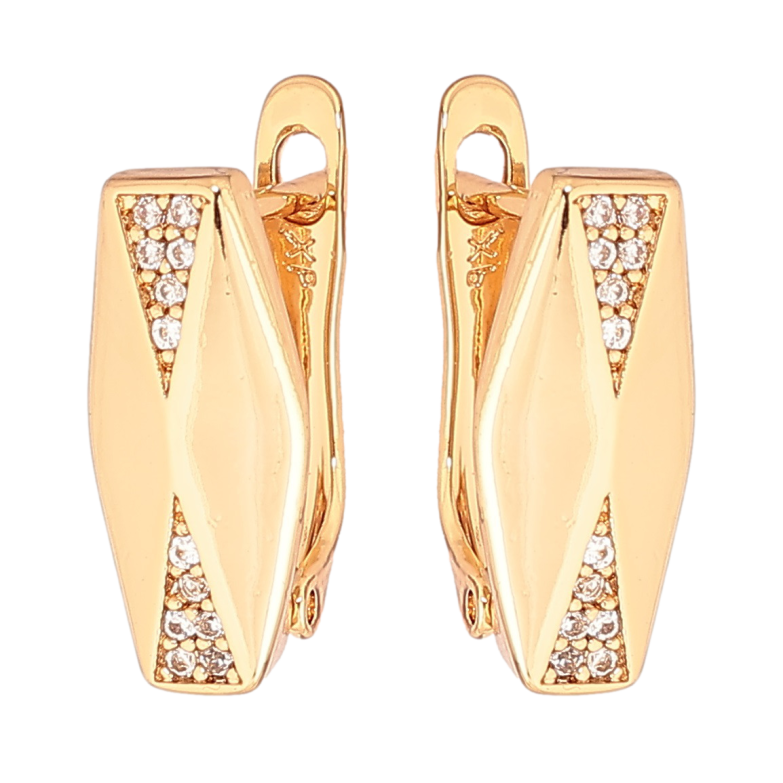 Серьги Xuping Позолота 18K английский замок Декоративный узор с кристаллами фото №1