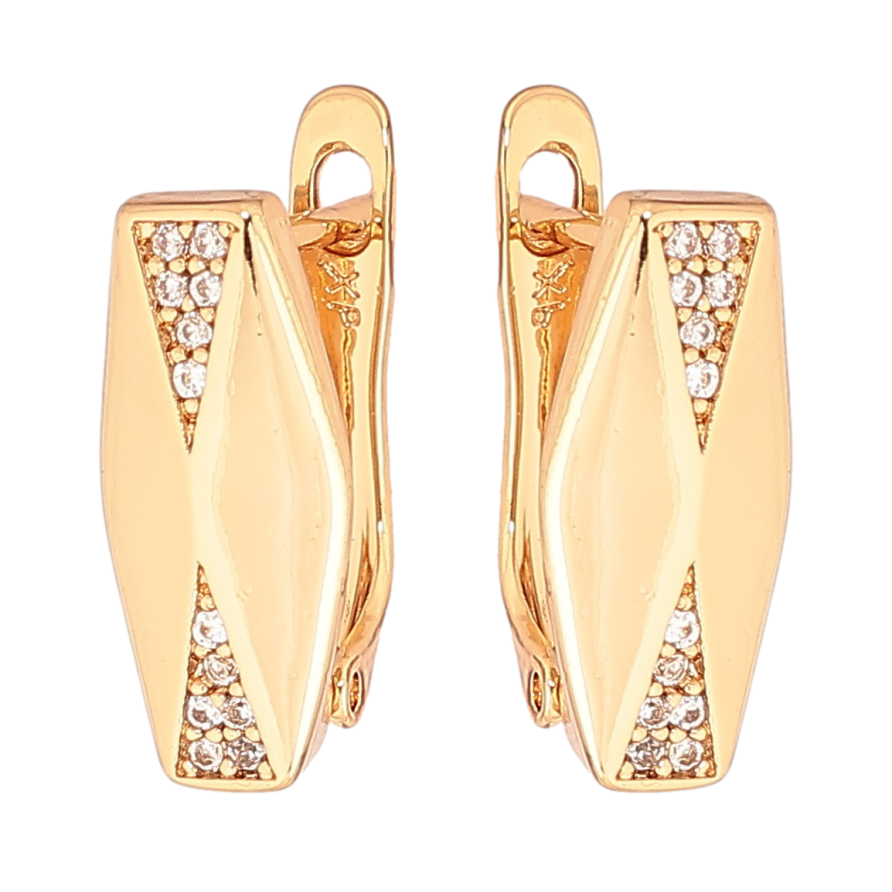 Серьги Xuping Позолота 18K английский замок Декоративный узор с кристаллами фото №1