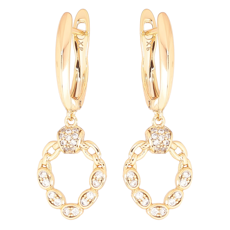 Сережки Xuping Позолота 18K англійський замок Декоративні підвіски з кристалами фото №8