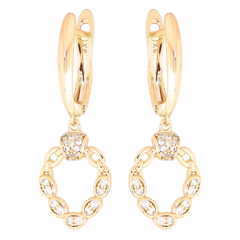 Сережки Xuping Позолота 18K англійський замок Декоративні підвіски з кристалами фото №1