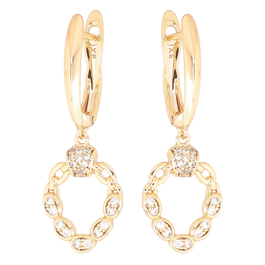 Сережки Xuping Позолота 18K англійський замок Декоративні підвіски з кристалами фото №1