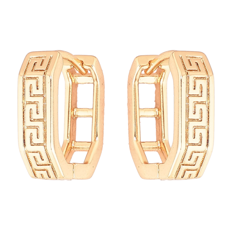 Сережки Xuping Позолота 18K колечка Грецький орнамент фото №12