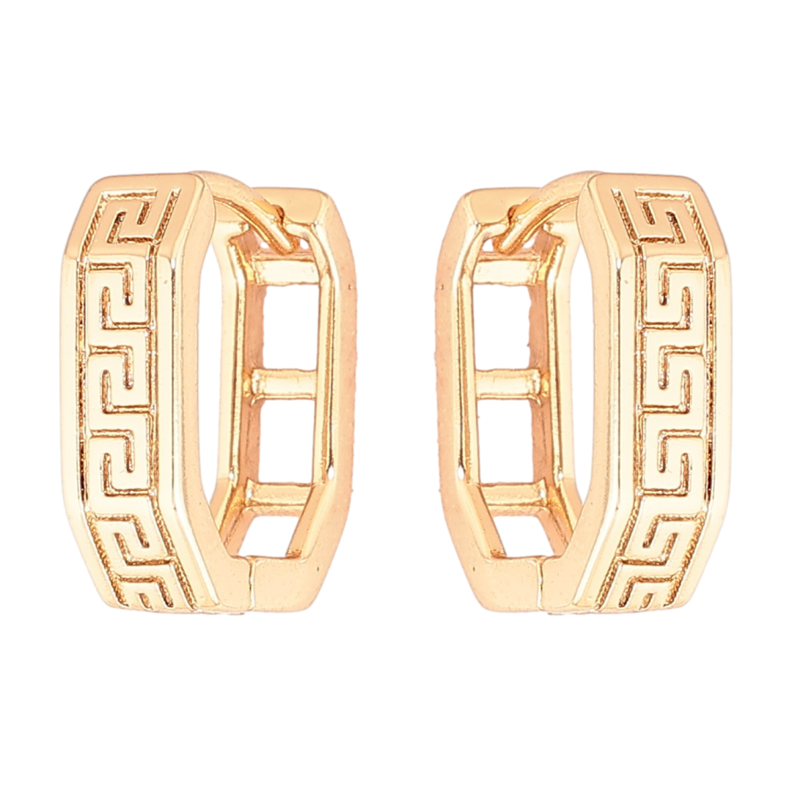 Серьги Xuping Позолота 18K колечки Греческий орнамент фото №1