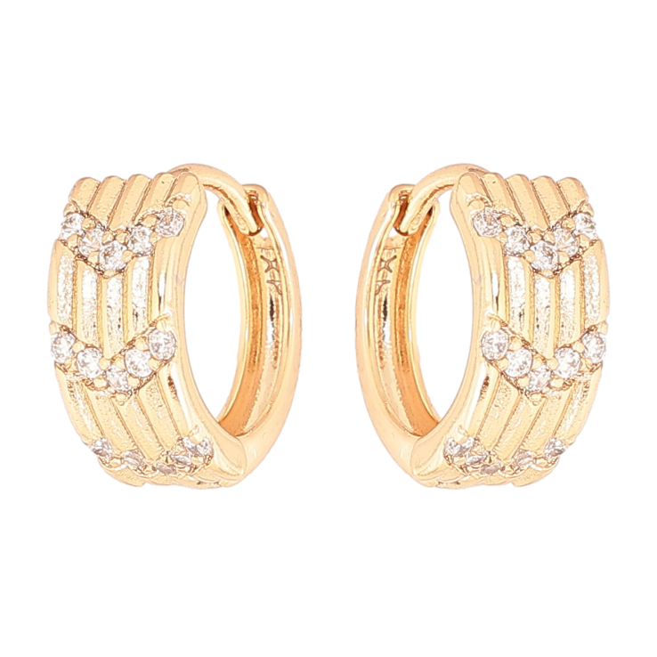 Сережки Xuping Позолота 18K колечка Візерунок з кристалами фото №24