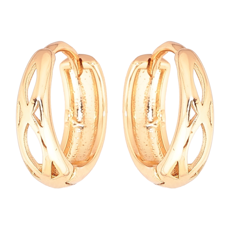 Серьги Xuping Позолота 18K колечки Резной узор фото №9