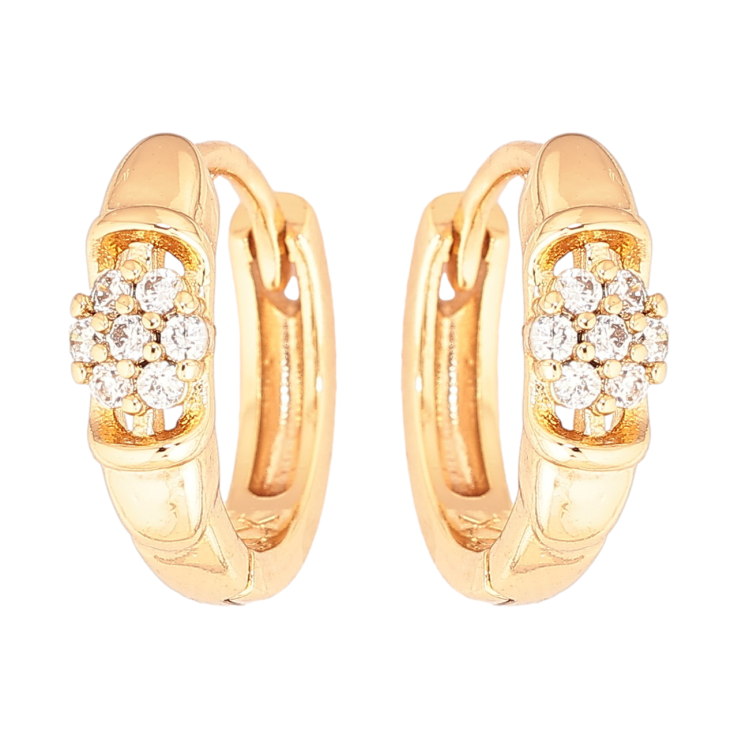 Сережки Xuping Позолота 18K колечка Кришталеві квіточки фото №15