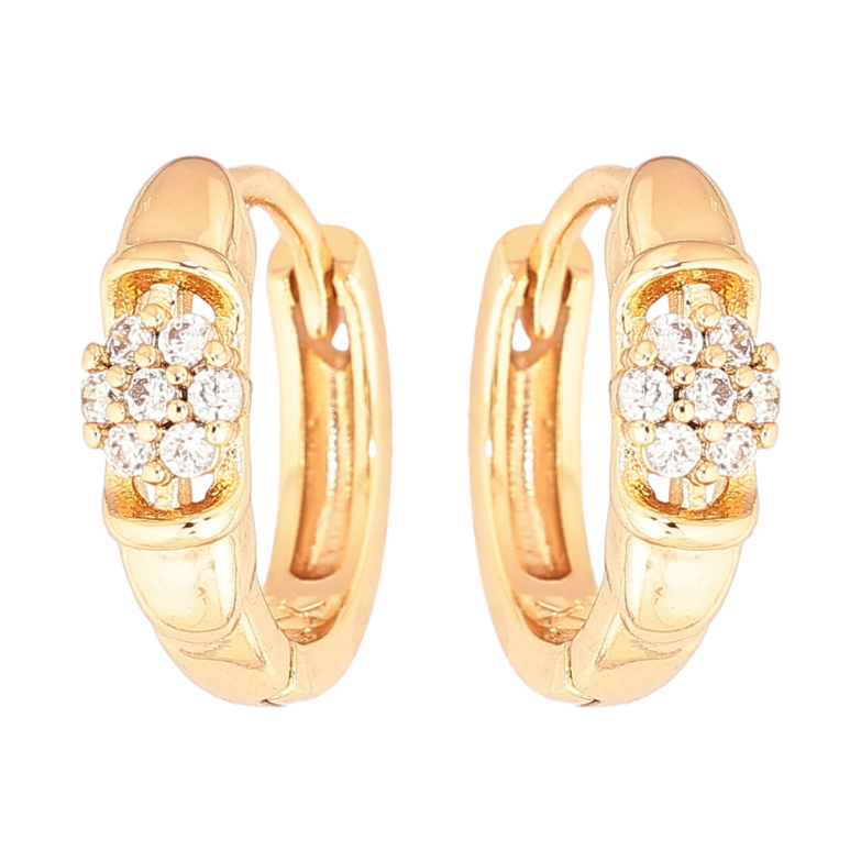 Сережки Xuping Позолота 18K колечка Кришталеві квіточки фото №2