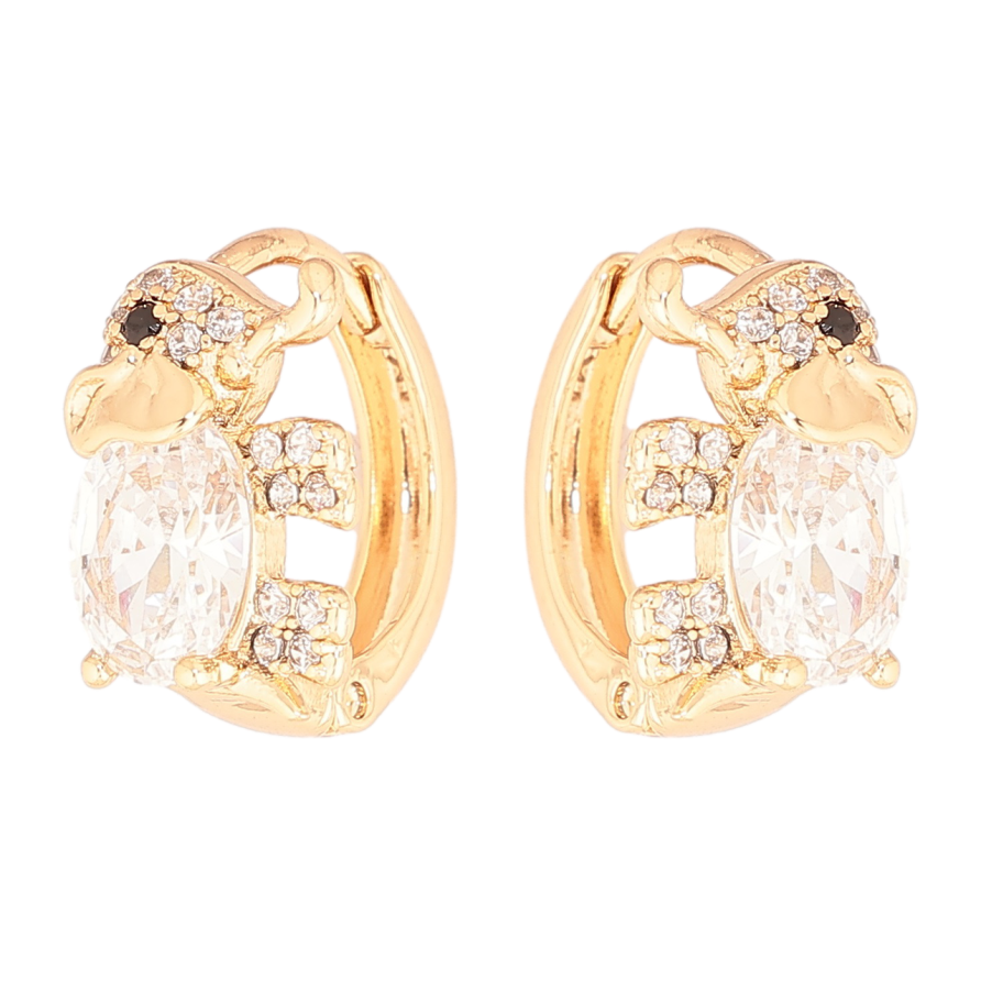 Серьги Xuping Позолота 18K колечки Кристальные слоники фото №1