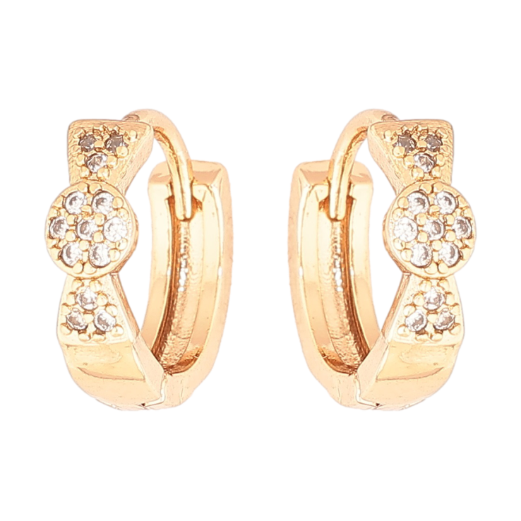 Серьги Xuping Позолота 18K колечки Узор с кристаллами фото №14