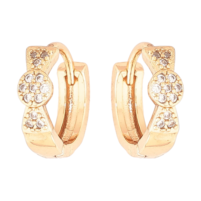 Сережки Xuping Позолота 18K колечка Візерунок з кристалами фото №2