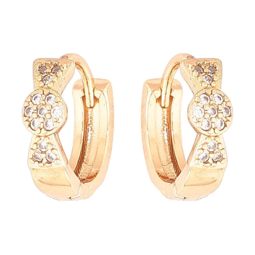 Серьги Xuping Позолота 18K колечки Узор с кристаллами фото №1