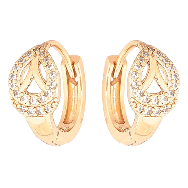 Серьги Xuping Позолота 18K колечки Узор с кристаллами фото №2 Серьги Xuping Позолота 18K колечки Узор с кристаллами фото №2