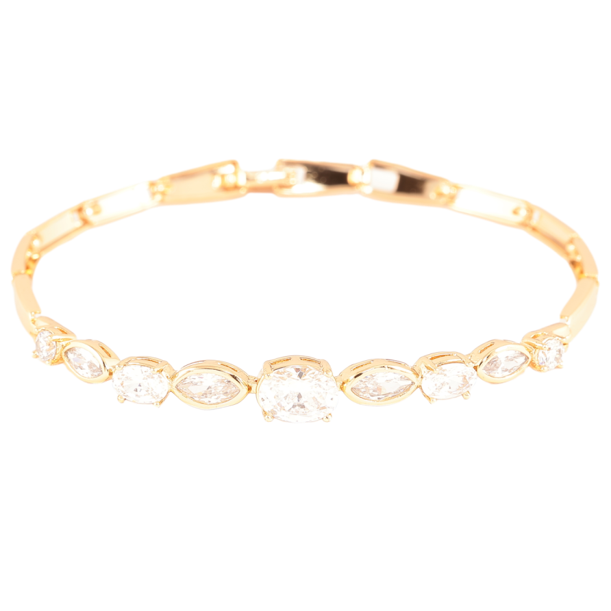 Браслет Xuping Позолота 18K «Доріжка кристалів» довжина 19см х 3мм фото №1