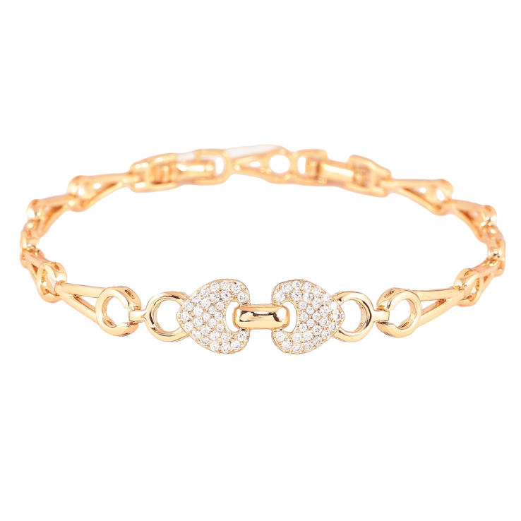 Браслет Xuping Позолота 18K Візерунок з кристалами довжина з доп.замком 17.5,19.5см х 6-10мм фото №12