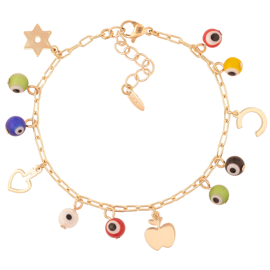 Браслет Xuping M&L Колір 18K «Ланцюжок з підвісками» довжина з доп.ланцюжком 17.5-20.5см х 2мм фото №1