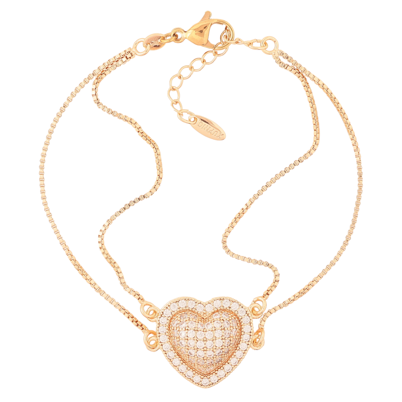 Браслет Xuping M&L Колір 18K «Подвійний ланцюжок із сердечком» довжина з дод.ланцюжком 18-22см х 1.5мм фото №13