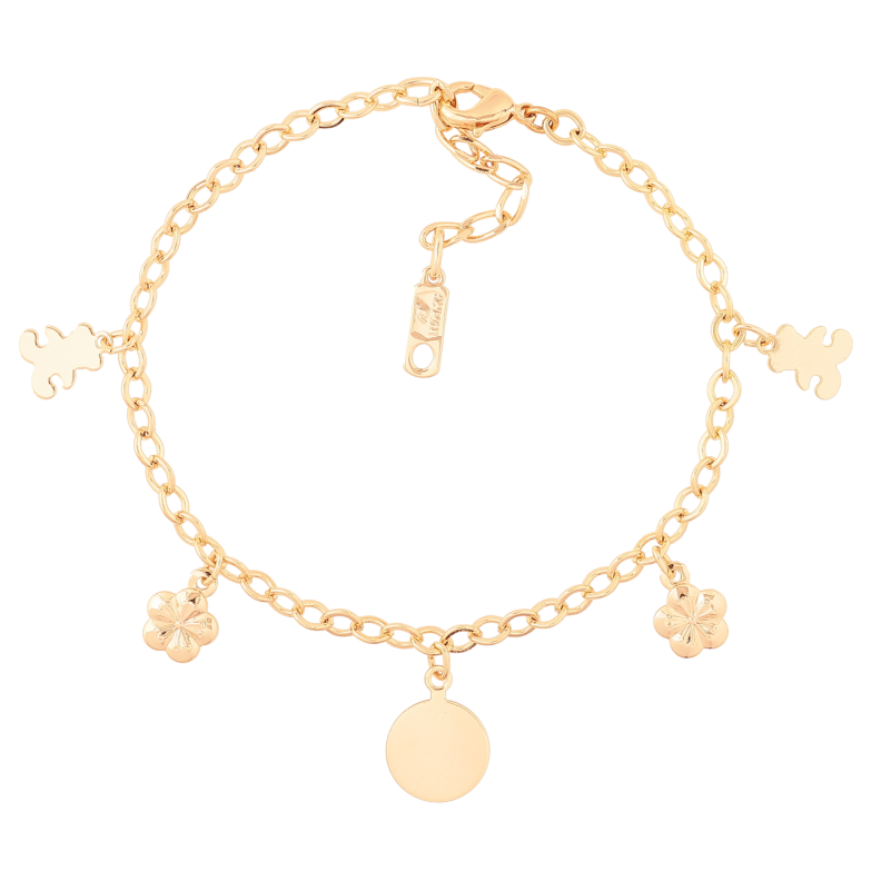 Браслет Xuping M&L Цвет 18K Цепочка с подвесками» длинна с доп.цепочкой 17-20.5см х 3.5мм фото №1