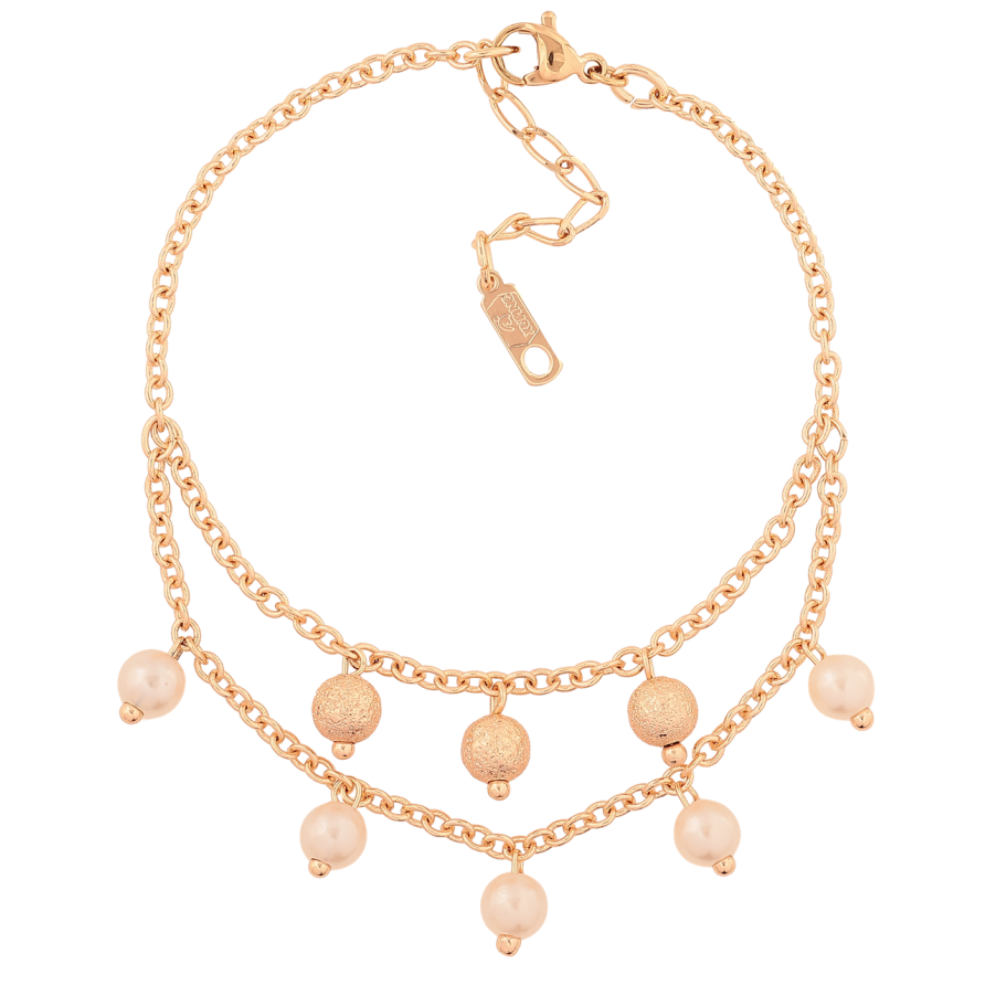 Браслет Xuping M&L Колір 18K «Подвійний ланцюжок з підвісками» довжина з дод.ланцюжком 18-21см х 3мм фото №1