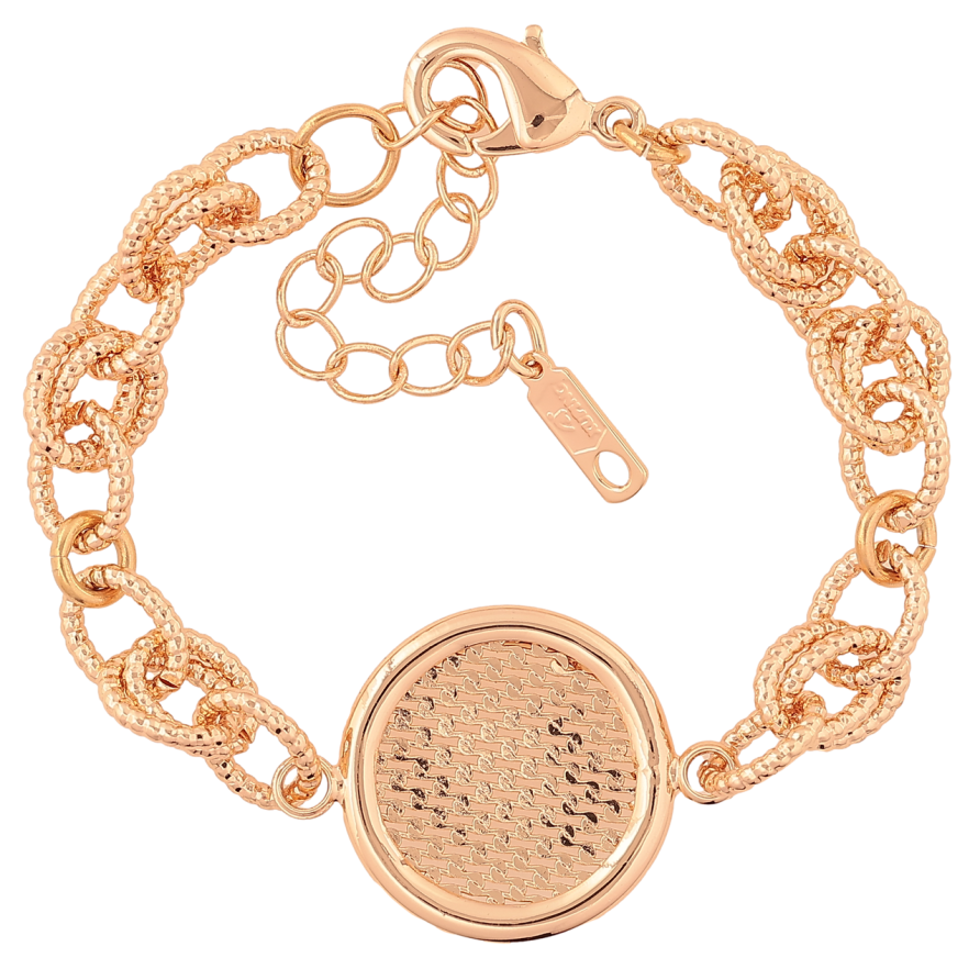 Браслет Xuping M&L Цвет 18K Цепочка с круглой вставкой» длинна с доп.цепочкой 15-20.5см х 7-21мм фото №1