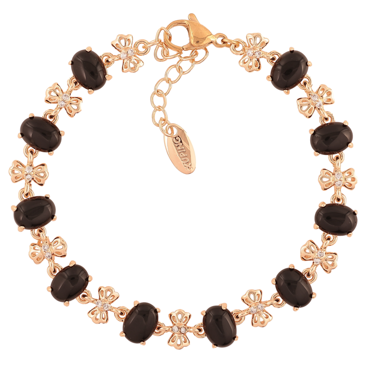 Браслет Xuping M&L Колір 18K «Чорні кристали з бантиками» довжина з дод.ланцюжком 18-21см х 7-8мм фото №4