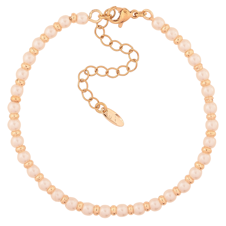 Браслет Xuping M&L Колір 18K «Перлинно-золотисті намистини» довжина з доп.ланцюжком 17.5-23см х 3-4мм фото №12