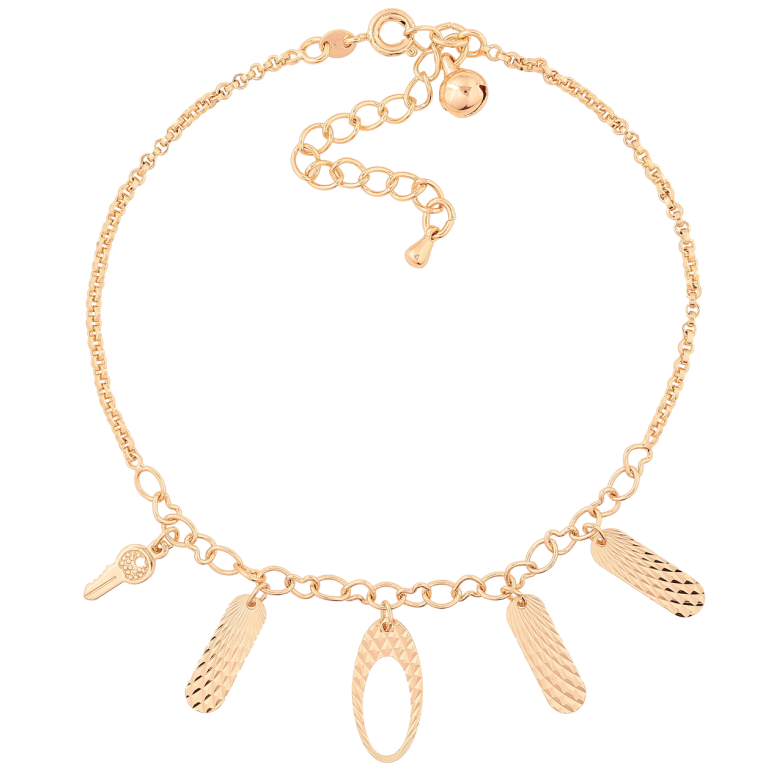 Браслет Xuping M&L Колір 18К на ногу «Ланцюжок з підвісками» довжина з доп. ланцюжком 23-28см х 2-4мм фото №3