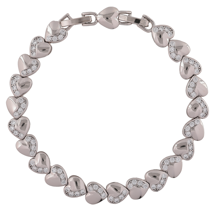 Браслет Xuping Родій «Сердечка» розмір з доп. замком 17,19см х 7мм фото №19