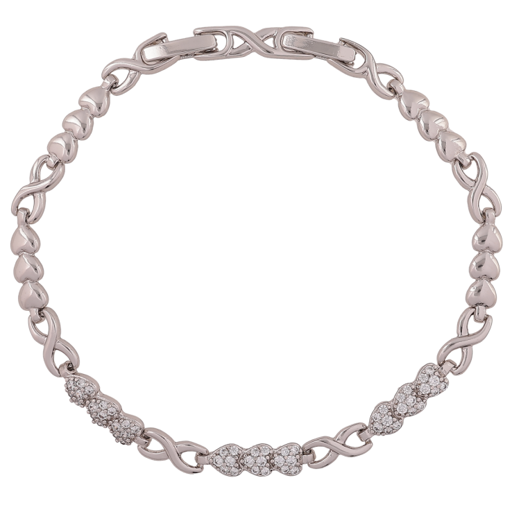 Браслет Xuping Родій «Візерунок сердечка» розмір з доп. замком 17.5,19.5см х 4-5мм фото №15