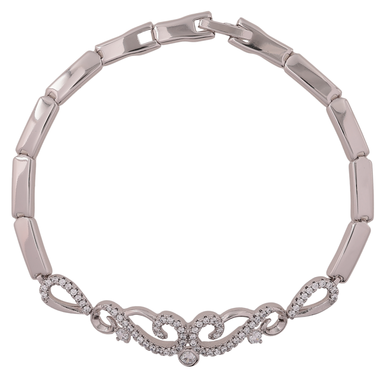 Браслет Xuping Родій «Візерунок з кристалами» розмір 19см х 4мм фото №10