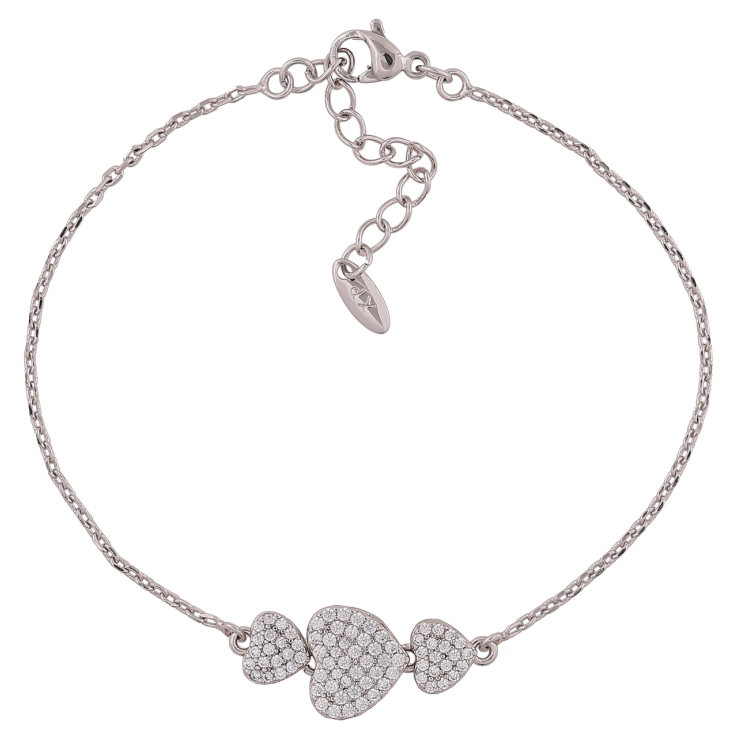 Браслет Xuping Родій «Ланцюжок Якірний зі вставкою сердечка» розмір з доп. ланцюжком 18-21.5см х 1мм фото №9