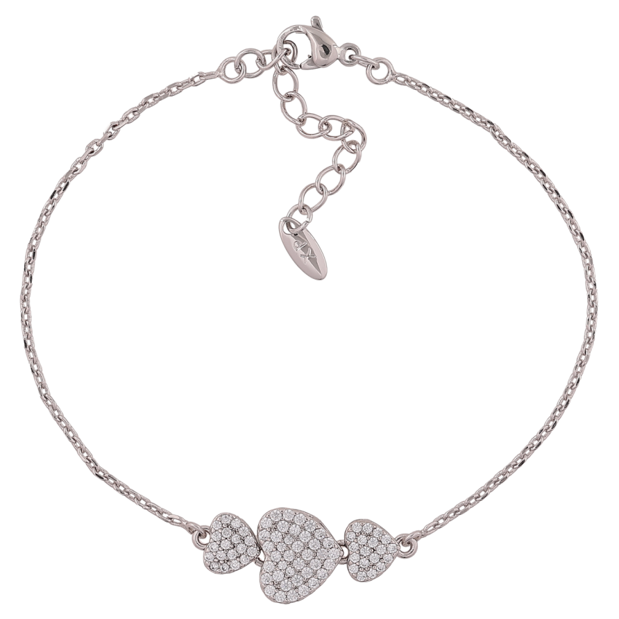 Браслет Xuping Родій «Ланцюжок Якірний зі вставкою сердечка» розмір з доп. ланцюжком 18-21.5см х 1мм фото №1