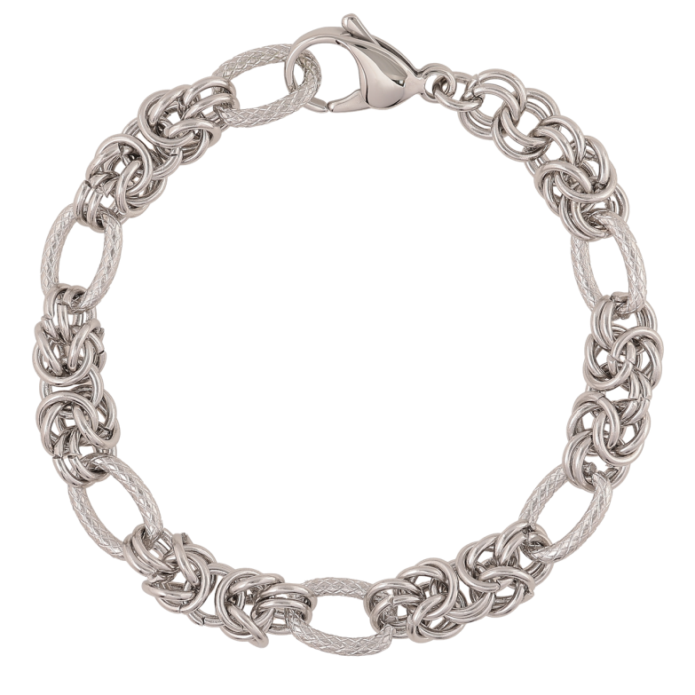 Браслет Xuping ТТМ Stainless Steel колір Родій «Ланцюжок Фантазійний» розмір 20см х 7-9мм фото №1