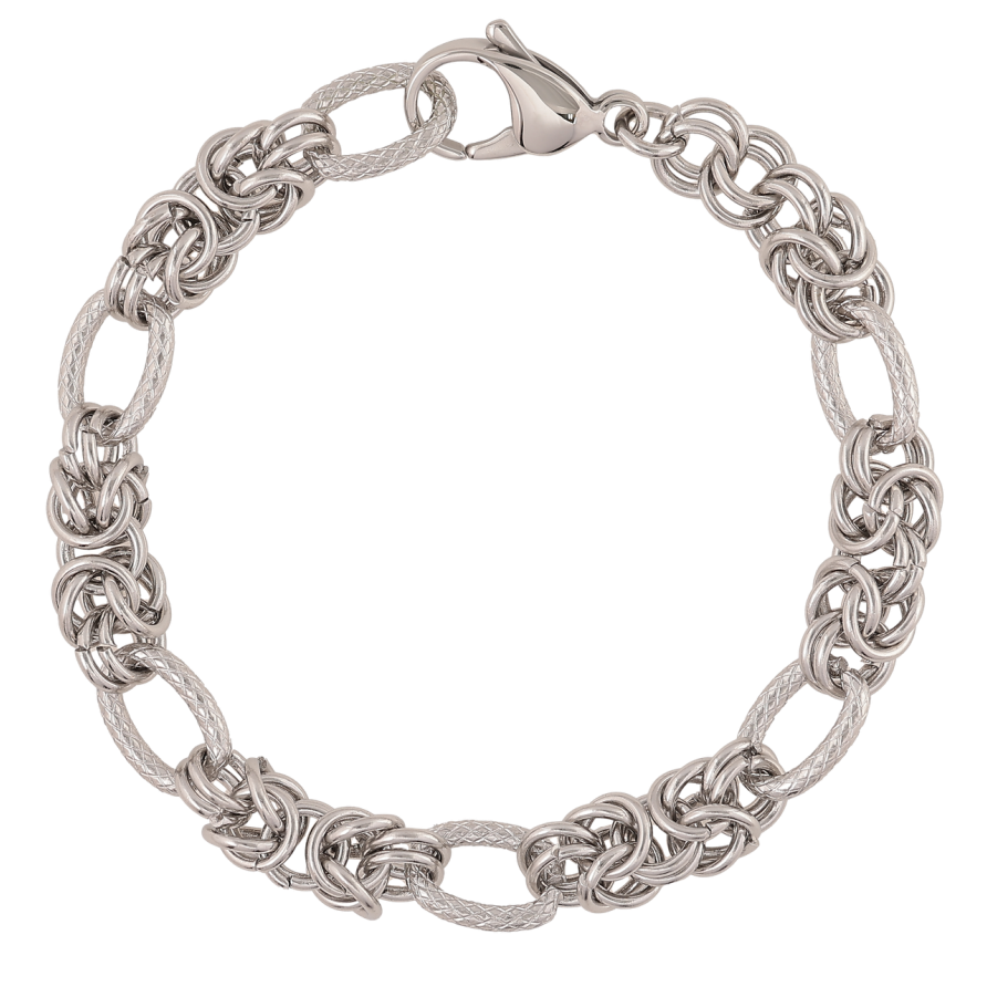 Браслет Xuping ТТМ Stainless Steel колір Родій «Ланцюжок Фантазійний» розмір 20см х 7-9мм фото №1