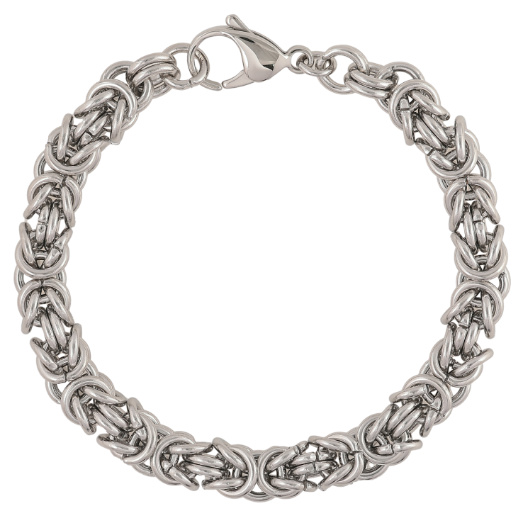 Браслет Xuping ТТМ Stainless Steel колір Родій «Ланцюжок Візантійське плетіння» розмір 20.5см х 8мм фото №10