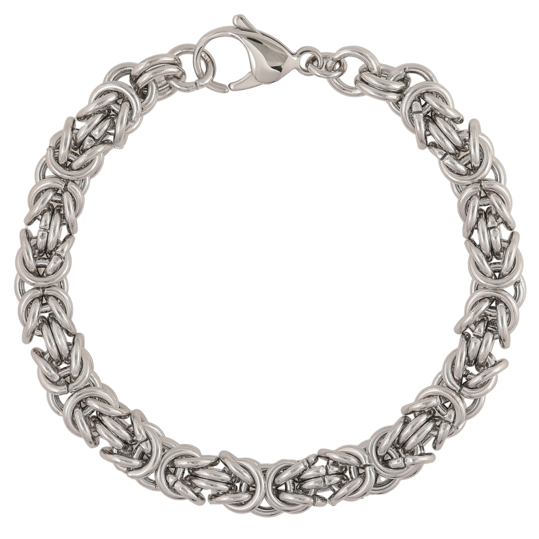 Браслет Xuping ТТМ Stainless Steel цвет Родий Цепочка Византийское плетение размер 20.5см х 8мм фото №1