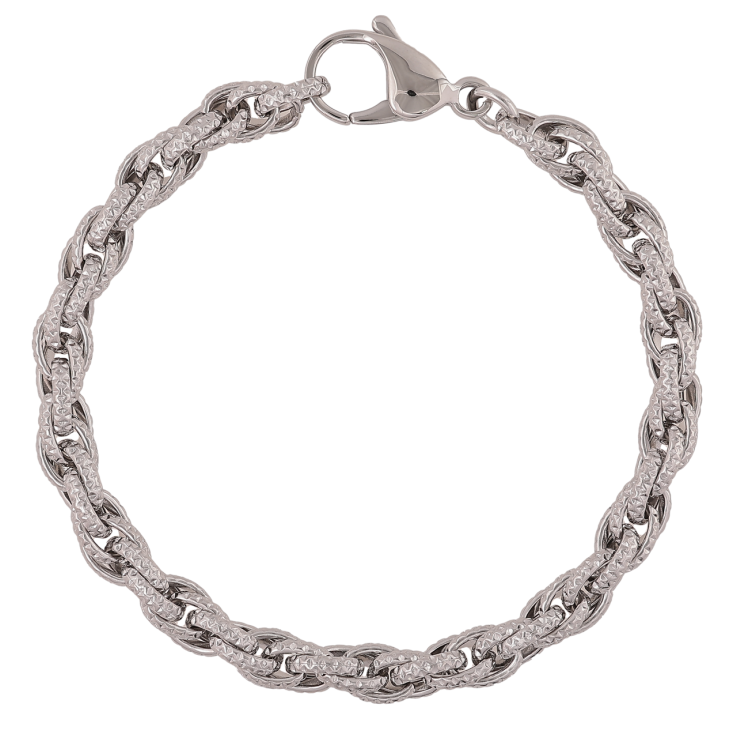 Браслет Xuping ТТМ Stainless Steel колір Родій «Ланцюжок Кордове плетіння» розмір 19.5см х 6мм фото №15