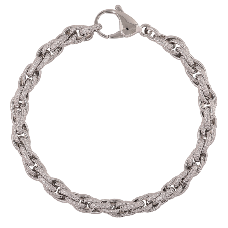 Браслет Xuping ТТМ Stainless Steel колір Родій «Ланцюжок Кордове плетіння» розмір 19.5см х 6мм фото №21