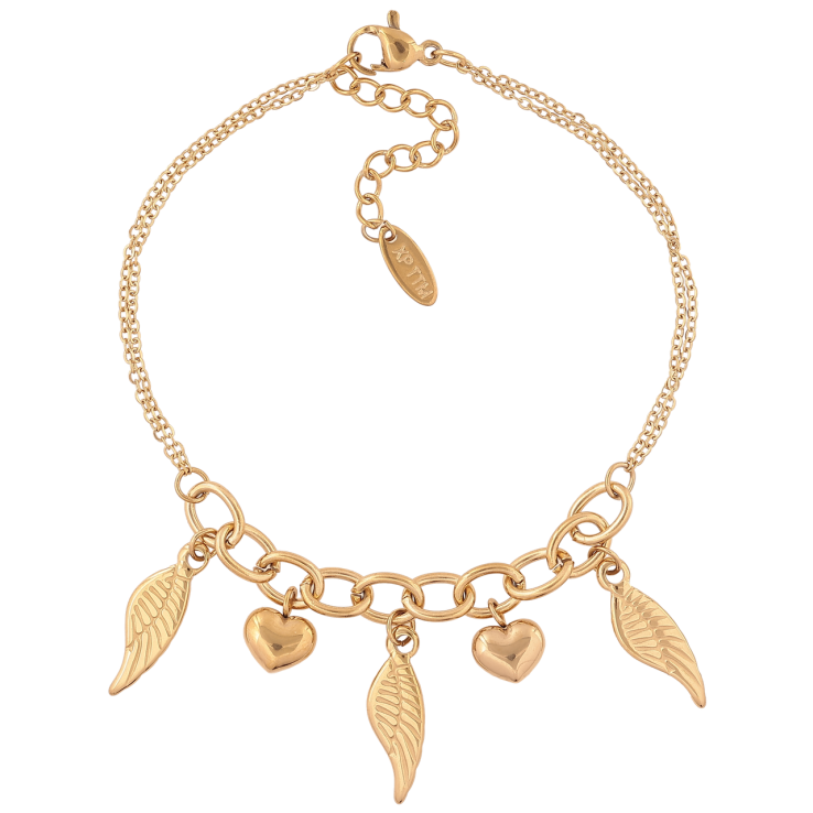 Браслет Xuping ТТМ Stainless Steel колір 14К «Комбінований ланцюжок з підвісками» з доп.ланцюгом 18-22см х 2мм фото №25