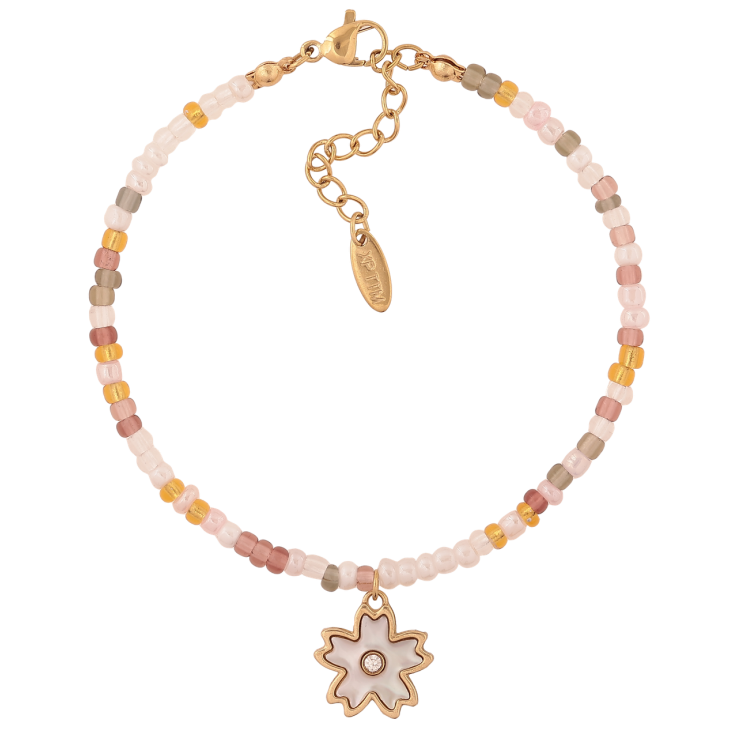 Браслет Xuping ТТМ Stainless Steel цвет 14К Разноцветный бисер с подвеской с доп.цеп 18.5-21.5см х 3мм фото №23